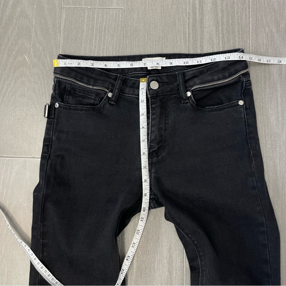 Zadig & Voltaire Paris Eva Zip Jeans Raw Released Hem Slim Skinny Black 27 - Picture 15 of 16